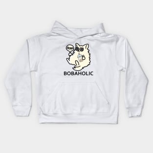 Bobaholic Cat Is The Boss! Kids Hoodie